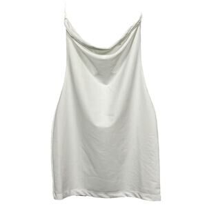 UNTAMED PETALS BY AMANDA JUDGE White Satin Cowl Neck Chemise